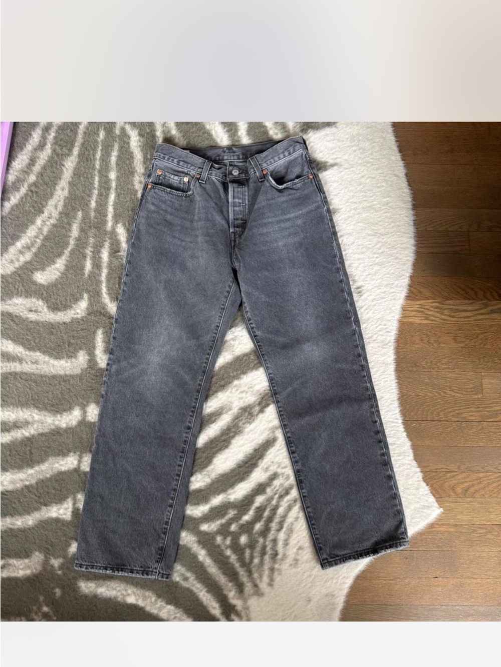 Levi's Women's Straight-Leg Charcoal Gray Denim Jeans